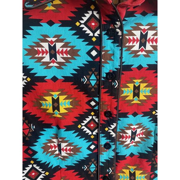 CR Ranch Wear Southwestern Button Up Long Sleeve Shirt Women's XXS Western Aztec - Picture 2 of 11